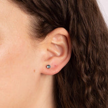 Load image into Gallery viewer, Aquamarine Stud Earrings Set In 9ct Yellow Gold