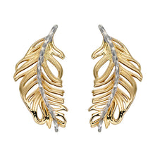 Load image into Gallery viewer, 9ct Gold Feather Stud Earrings