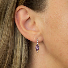 Load image into Gallery viewer, 9ct Gold Amethyst and Diamond Earrings