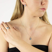 Load image into Gallery viewer, 9ct White Gold Topaz Organic Shaped Pendant