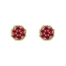 Load image into Gallery viewer, 9ct Gold Ruby Flower Stud Earrings