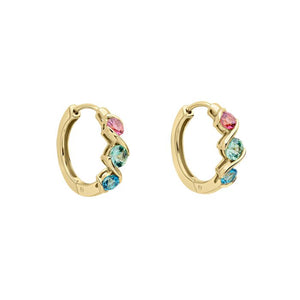 9ct Gold Amalfi Gemstone Huggie Hoop Earrings