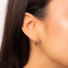 Load image into Gallery viewer, 9ct Gold Amalfi Gemstone Huggie Hoop Earrings