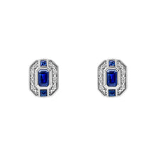 Load image into Gallery viewer, 9ct White Gold Channel and Diamond Stud Earrings