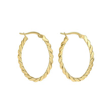 Load image into Gallery viewer, 9ct Gold Twisted Rope Hoop Earrings