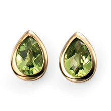 Load image into Gallery viewer, Peridot Teardrop Stud Earrings