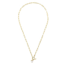Load image into Gallery viewer, 9ct Gold Pearl T-Bar Necklace
