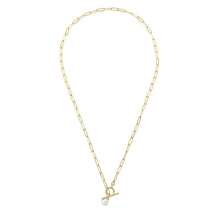 Load image into Gallery viewer, 9ct Gold Pearl T-Bar Necklace