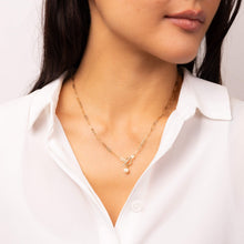 Load image into Gallery viewer, 9ct Gold Pearl T-Bar Necklace