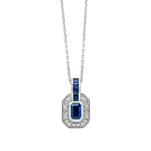 Load image into Gallery viewer, 9ct White Gold Channel and Diamond Set Sapphire Necklace