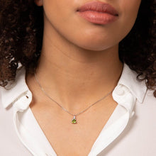 Load image into Gallery viewer, 9ct White Gold Peridot and White Topaz Necklace