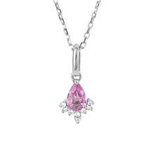 Load image into Gallery viewer, 9ct White Gold Pink Sapphire Necklace