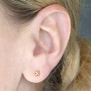 Silver Gold Plated Bead Star Studs