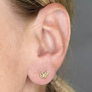 Silver Gold Plated Butterfly Studs