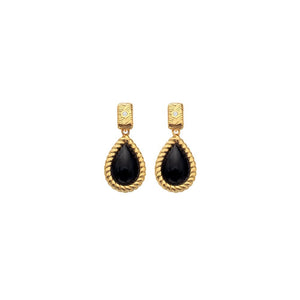 Hot Diamonds x Jac Jossa Oval Black Onyx Drop Earrings