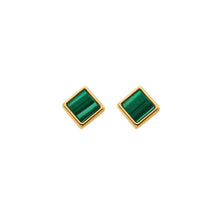 Load image into Gallery viewer, Hot Diamonds Gold Edit Revive Malachite Stud Earrings