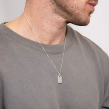 Load image into Gallery viewer, Silver Oblong Tag Pendant with Chain