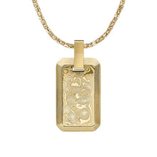 Load image into Gallery viewer, Damascus Steel Tag Necklace - Gold Plated
