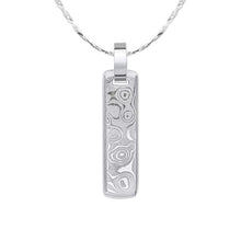 Load image into Gallery viewer, Damascus Steel Narrow Bar Pendant
