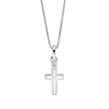 Load image into Gallery viewer, D for Diamond Silver Mother of Pearl Cross