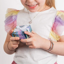 Load image into Gallery viewer, Silver Christening Bangle with White Enamel Flower