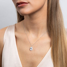 Load image into Gallery viewer, Diamonfire Cubic Zirconia Oval Halo Necklace
