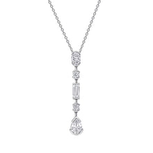 Load image into Gallery viewer, Diamonfire Cubic Zirconia Deco Line Drop Necklace