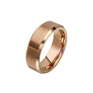 Tungsten Ring - Rose Gold Plated Brushed
