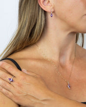 Load image into Gallery viewer, 9ct Gold Amethyst and Diamond Earrings