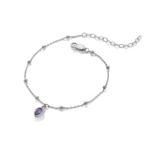 Load image into Gallery viewer, Silver Whisper Birthstone Bracelet - February