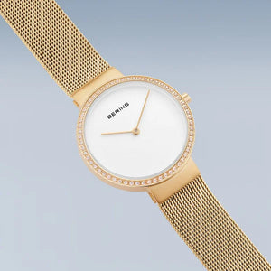 Bering Watch - Classic Gold Plate with Crystals