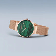 Load image into Gallery viewer, Bering Watch - Classic Rose Gold Steel Mesh with Malachite Dial
