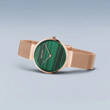 Load image into Gallery viewer, Bering Watch - Classic Rose Gold Steel Mesh with Malachite Dial
