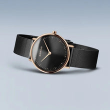 Load image into Gallery viewer, Bering Watch - Classic Black Steel with Rose Gold Plating
