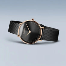 Load image into Gallery viewer, Bering Watch - Classic Black Steel with Rose Gold Plating