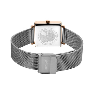Bering Classic Rose Gold Ladies Square Faced Watch