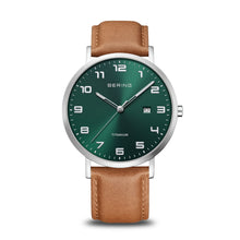 Load image into Gallery viewer, Bering Watch - Titanium with Green Dial and Tan Strap