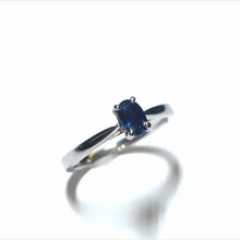 Load image into Gallery viewer, Platinum & Sapphire Solitaire Ring