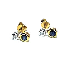Load image into Gallery viewer, 18ct Gold Sapphire and Diamond Double Drop Earrings
