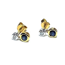 Load image into Gallery viewer, 18ct Gold Sapphire and Diamond Double Drop Earrings