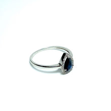 Load image into Gallery viewer, 9ct White Gold Sapphire and Diamond Halo Ring
