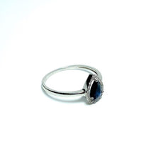 Load image into Gallery viewer, 9ct White Gold Sapphire and Diamond Halo Ring