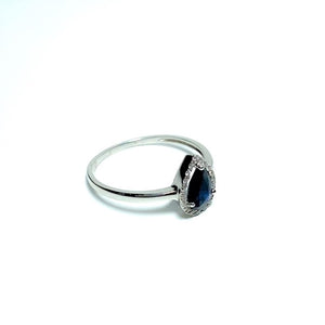 9ct White Gold Sapphire and Diamond Halo Ring