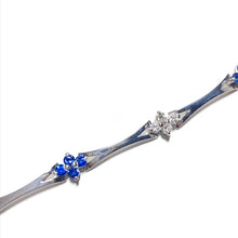 Load image into Gallery viewer, 18ct White Gold Sapphire and Diamond Bracelet