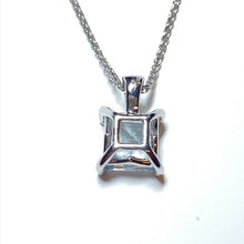 Load image into Gallery viewer, 9ct White Gold Square Cut Aquamarine Necklace
