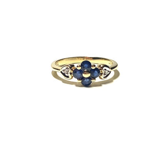 Secondhand 14ct Gold Sapphire Flower Ring