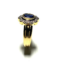 Load image into Gallery viewer, Secondhand Sapphire and Diamond Oval Cluster Ring
