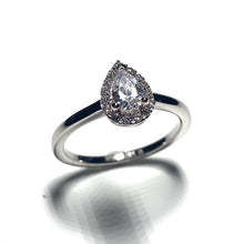 Load image into Gallery viewer, Diamond Pear Cut Halo Ring 0.65ct