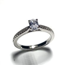 Load image into Gallery viewer, Diamond Ring - Oval 0.50ct Diamond with Diamond set Shoulders