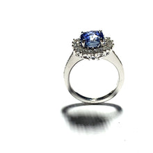 Load image into Gallery viewer, Secondhand Sapphire and Diamond Ring - 3.60ct cushion cut Sapphire